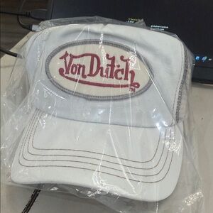 Von Dutch Light Blue Cap with Red Logo